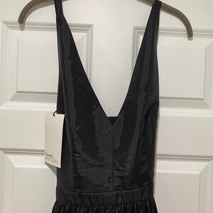 Floor Length Criss Cross Back Black Gown NWT by Fame Partners